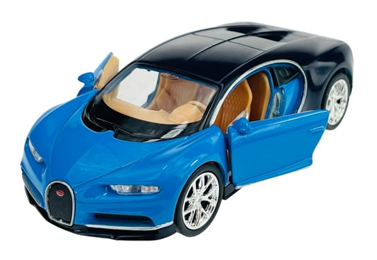 Welly Bugatti Chiron Niebieski 1:34 Samochód Nowy Metalowy Model Welly