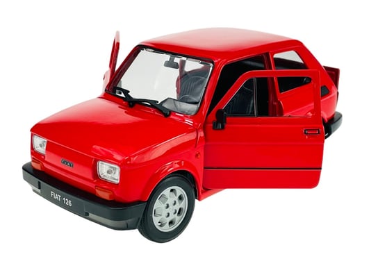 Welly Fiat 126P Czerwony 1:21 Samochód Nowy Metalowy Model Welly