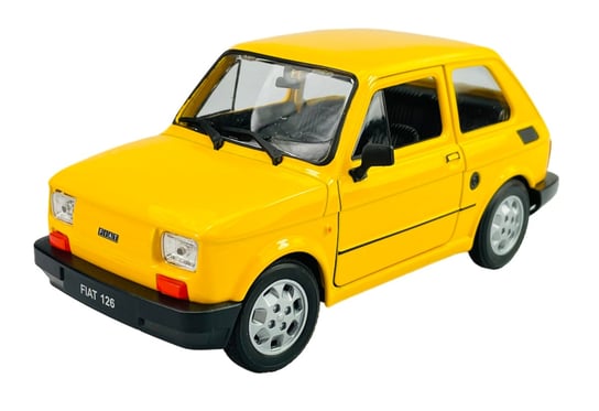 Welly Fiat 126P Żółty 1:21 Samochód Nowy Metalowy Model Welly