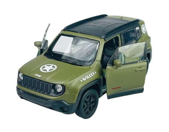 WELLY JEEP RENEGADE TRAILHAWK WOJSKOWY 1:34 SAMOCHÓD NOWY METALOWY MODEL Welly