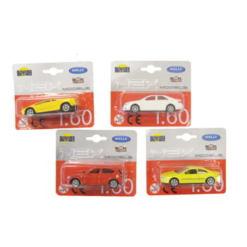 Voiture Miniature Mitsubishi Lancer Evolution X Bleue - Échelle 1:64 - Marque Welly - Neuf En Boîte - Pour Collection