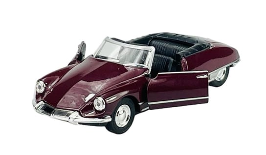 WELLY OLD TIMER CITROEN DS 19 CABRIOLET CIEMNO CZERWONY BEZ DACHU 1:34 42398 Welly