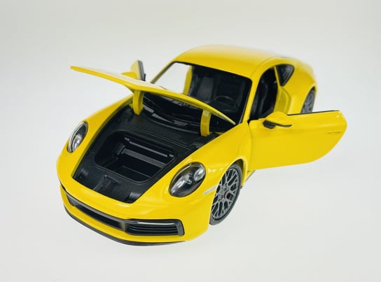 Welly Porsche 911 (992) Carrera 4S Żółty 1:24 Samochód Nowy Metalowy Model Welly