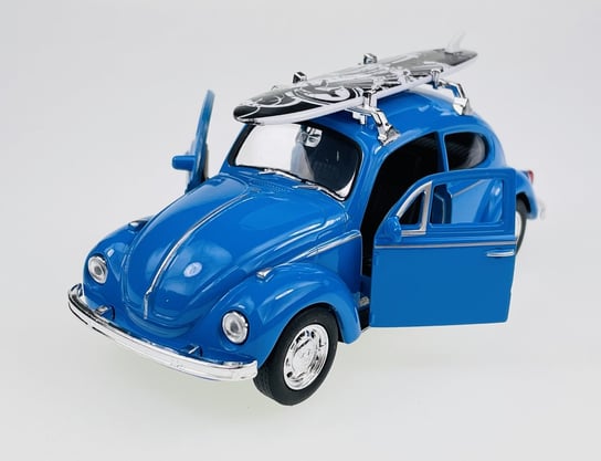Welly Vw Volkswagen Beetle Z Deską Niebieski 1:34 Samochód Nowy Metalowy Model Welly