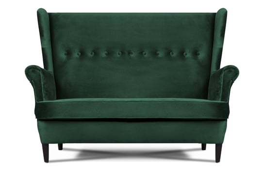Welurowa sofa uszak butelkowa zieleń LETO Konsimo