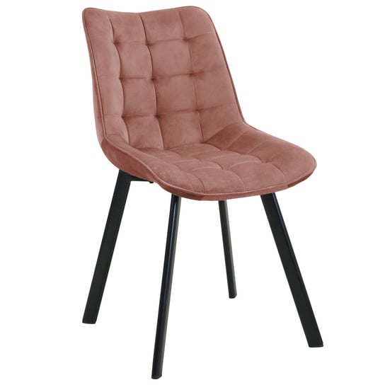 Welurowe krzesło glamour tapicerowane pikowane SJ.28 Różowe FABRYKA MEBLI AKORD