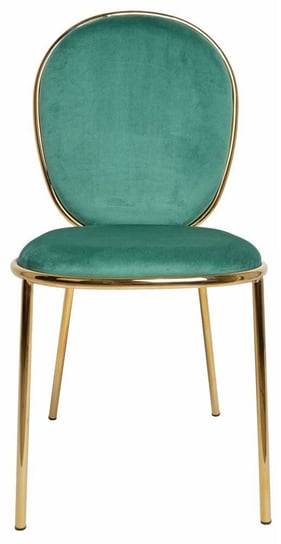 Welurowe krzesło z metalowymi nogami zielone UPOMINKARNIA