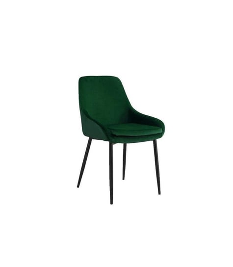 Welurowe, zielone krzesło na metalowych nogach Pallero