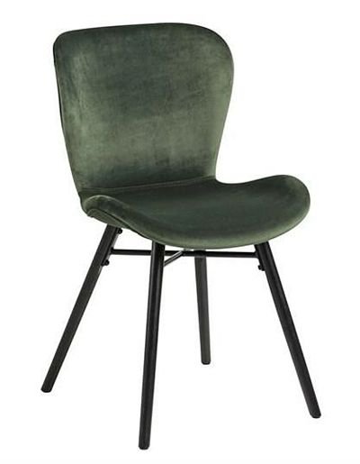 Welwetowe krzesło ELIOR Esso, zielone, 47x56x82,5 cm Elior