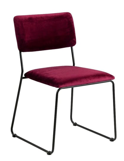 Welwetowe krzesło ELIOR Nadio, bordowe, 50x53,5x80 cm Elior
