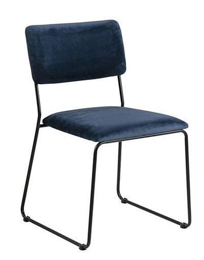Welwetowe krzesło ELIOR Nadio, granatowe, 50x53,5x80 cm Elior