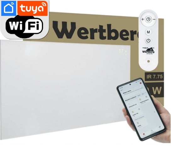 WERTBERG IR 9.95 panel na podczerwień 960W WiFi grzejnik na prąd promiennik pilot Wertberg
