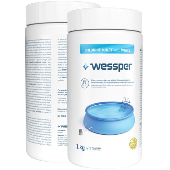Wessper Chlorin Multitabs White- Tabletki Wielofunkcyjne Z Chlorem 20G 1Kg Wessper