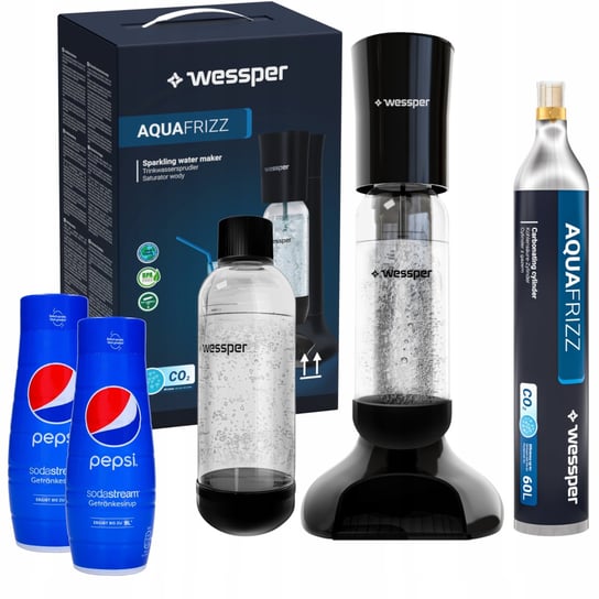 Wessper Zestaw Saturator Aquafrizz Do Gazowanej Wody + 2X Sodastream Syrop Pepsi 500Ml Wessper