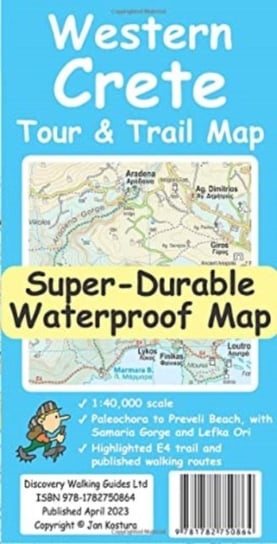 Western Crete Tour & Trail Super-Durable Map Jan Kostura