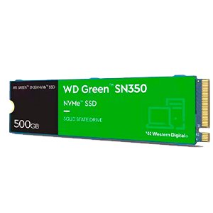 Western Digital WD Green SN350 500 GB M.2 NVMe SSD, prędkość odczytu 2400 MB/s i prędkość zapisu do 1500 MB/s Western Digital