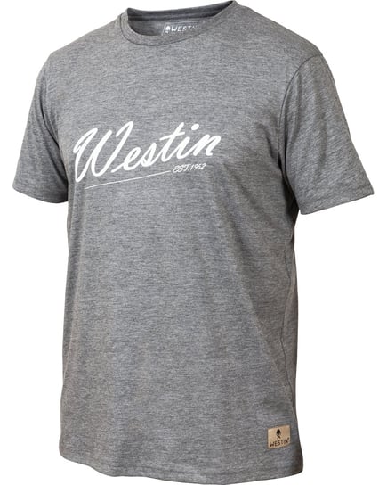 Westin Old School T-Shirt Grey Melange Rozmiar L - koszulka wędkarska Westin