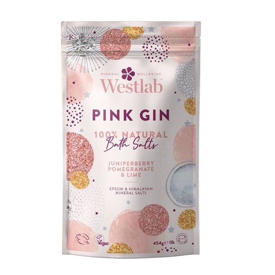 Westlab Pink gin bath salts rewitalizująco-oczyszczająca sól do kąpieli owoc jałowca & granat & limonka 454g Westlab