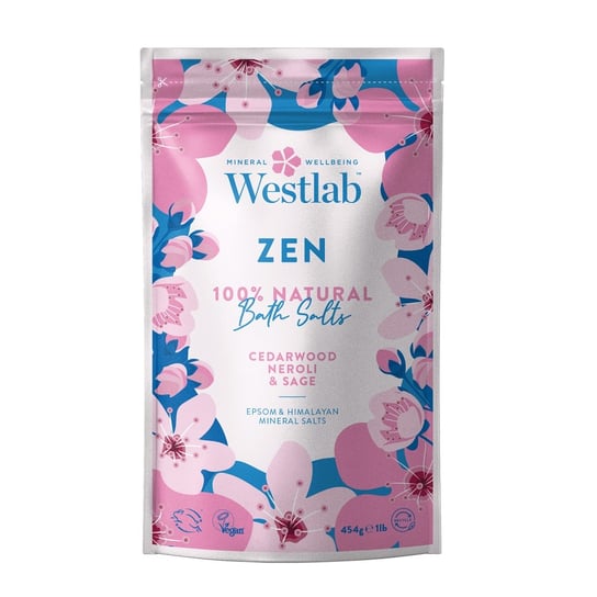 Westlab Zen Bath Salts wyciszająca sól do kąpieli Olejek Cedrowy & Neroli & Szałwia 454g Westlab