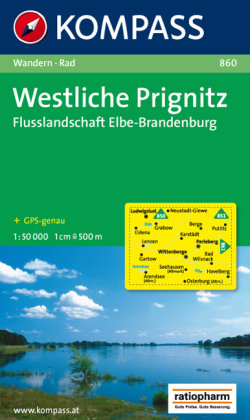 Westliche Prignitz - Flusslandschaft Elbe-Brandenburg 1 : 50 000 Kompass Karten Gmbh, Kompass-Karten