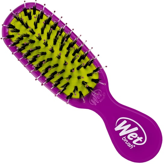 Wet Brush Mini Shine Enhancer purple czarna kompaktowa szczotka z włosiem dzika, nabłyszcza i wygładza Wet Brush