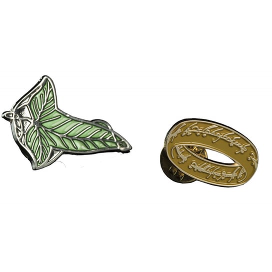 Weta Workshop Lord of the Rings - Elven Leaf & One Ring zestaw przypinek (2 szt.) The Lord of The Rings