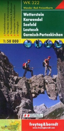 Wetterstein, Karwendel, Seefeld, Leutasch, Garmisch-Partenkirchen. Mapa 1:50 000 Freytag & Berndt