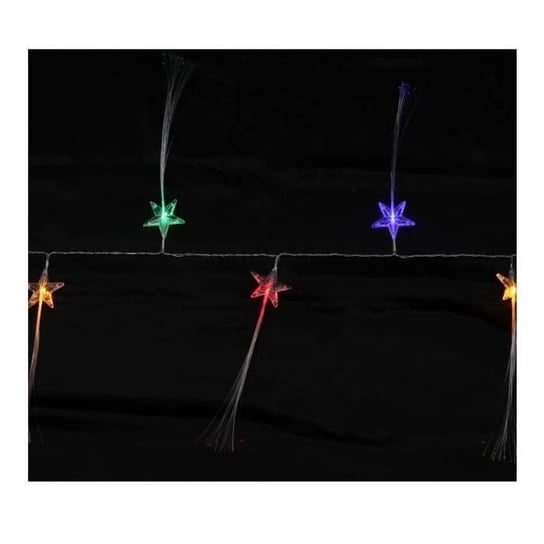 Wewnętrzna girlanda świąteczna LED z gwiazdami światłowodowymi - 1,35 m - Wielokolorowa - Bateria Inna marka