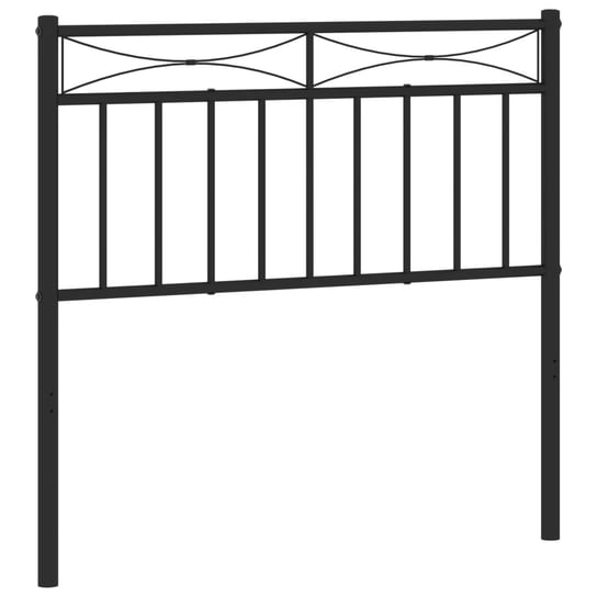 Wezgłowie łóżka metalowe 95x3x91 cm, czarne Inna marka