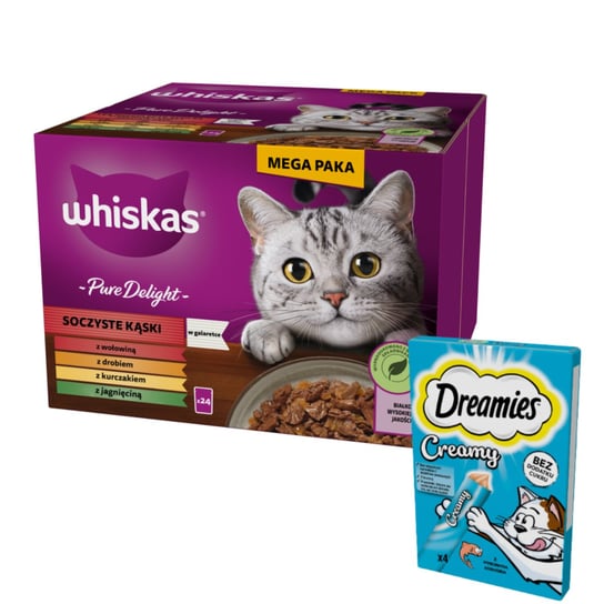 Whiskas Adult Pure Delight 24x85g+dreamies Whiskas