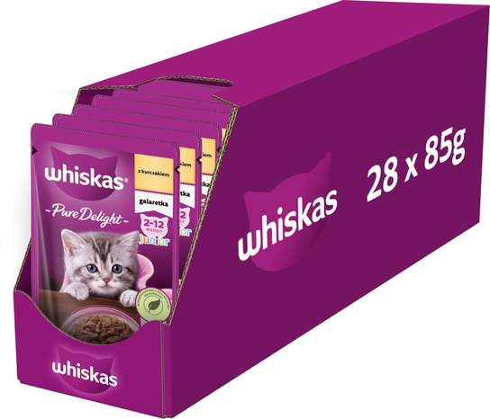 WHISKAS Junior mokra karma dla kociąt z kurczakiem w galaretce saszetka ...