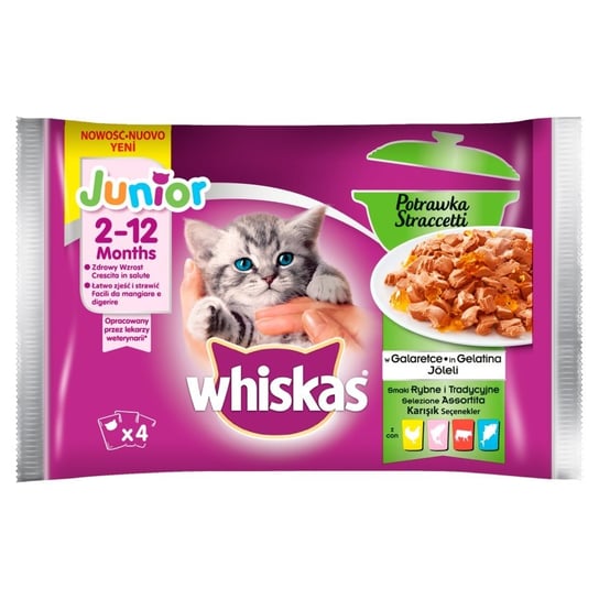 Whiskas Junior potrawka tradycyjne smaki w galaretce 85g x 4 (multipak x 1) Whiskas