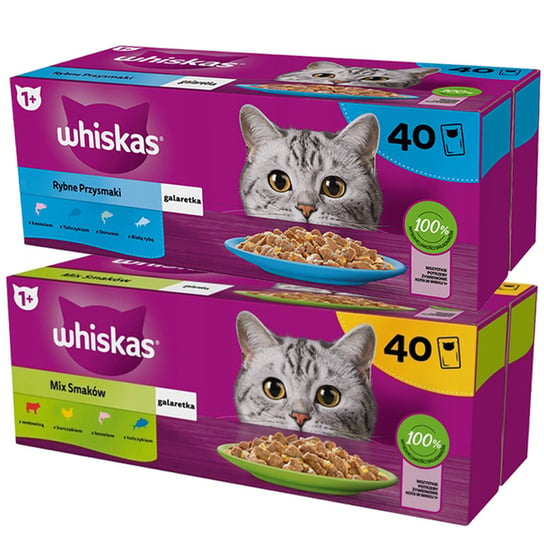 Whiskas Karma dla kotów MIX 6 smaków ryba drób 85 g x 80 sztuk Whiskas