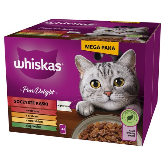 WHISKAS mokra karma dla kota mix smaków w galaretce saszetki 24x85 g Whiskas