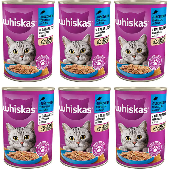 Whiskas Mokra karma dla kota Tuńczyk galaretka puszka 6 x 400 g Whiskas