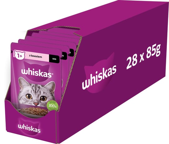 Whiskas Mokra karma dla kota z łososiem w sosie saszetka 85 g Whiskas