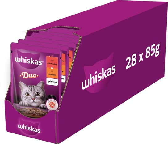 Whiskas Mokra karma dla kota z wołowiną i drobiem w galaretce saszetka 85 g Whiskas