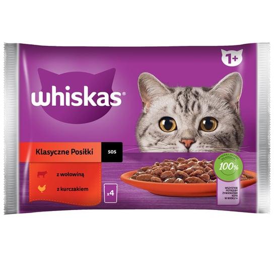 Whiskas Saszetka Sos Wołowina kurczak 4x85g Whiskas