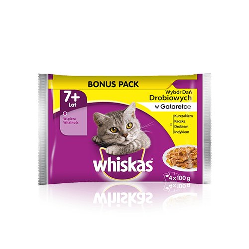 Whiskas Senior 7+ wybór dań drobiowych w galaretce 85g x 12 (multipak x 1) Whiskas