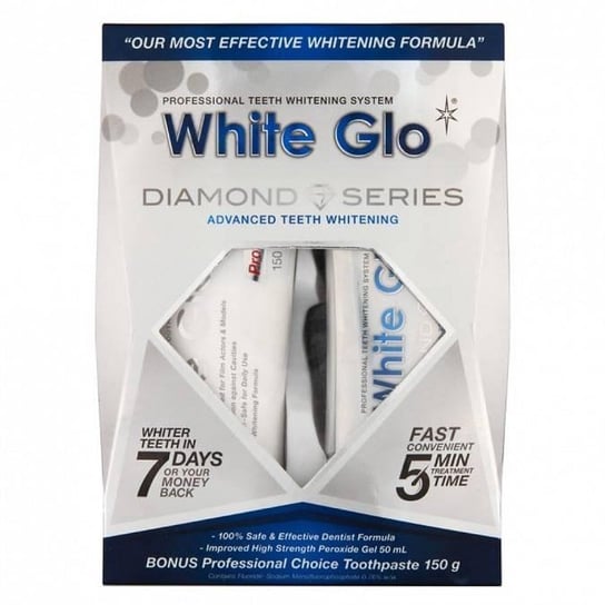 White Glo, Advanced teeth Whitening System Diamond Series, 7 dniowa kuracja wybielająca zęby+pasta do zębów, 100 ml White Glo