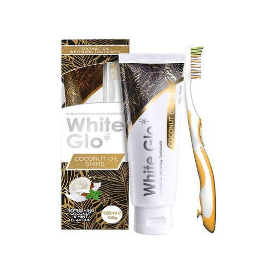 White Glo Coconut oil shine wybielająca pasta do zębów 120ml + szczoteczka do zębów White Glo