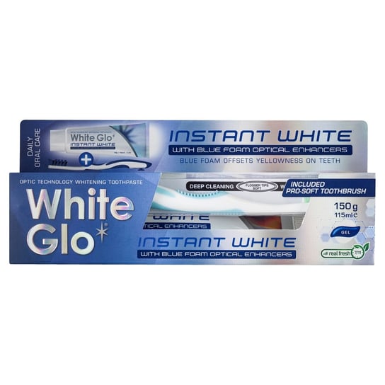 White Glo, Instant White Toothpaste wybielająca pasta do zębów 150g/115ml + szczoteczka White Glo