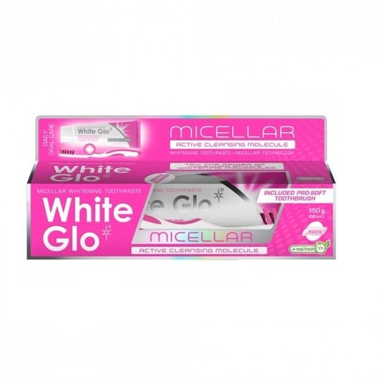 White Glo, Micellar Whitening Toothpaste micelarna pasta wybielająca do zębów 150g/100ml + szczoteczka White Glo