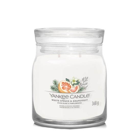 White Spruce & Grapefruit - Yankee Candle Signature - Średnia Świeca Zapachowa Yankee Candle