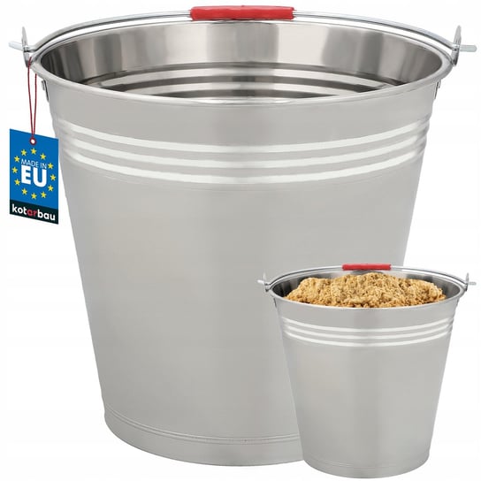 WIADRO WIADERKO NIERDZEWNE 16 L STALOWE INOX Z RĄCZKĄ GOSPODARCZE BUDOWLANE Kotarbau
