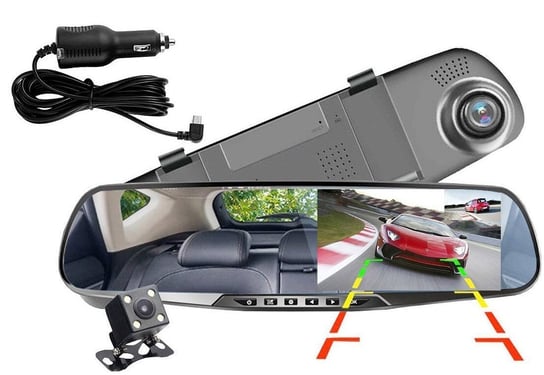 Wideorejestrator Jazdy Kamera Cofania Lusterko Full HD T600 czarny Inna marka