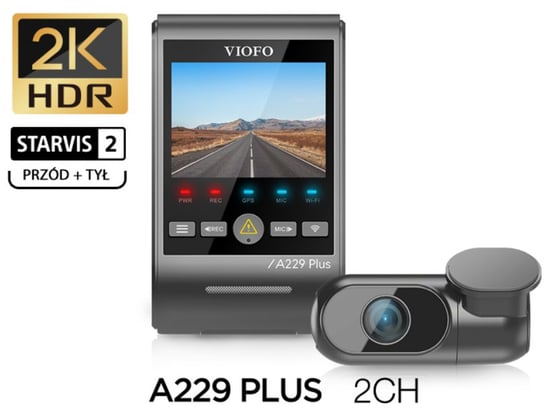 Wideorejestrator Kamera Samochodowa Viofo A229 Plus 2Ch  Hdr Gps Wifi Viofo