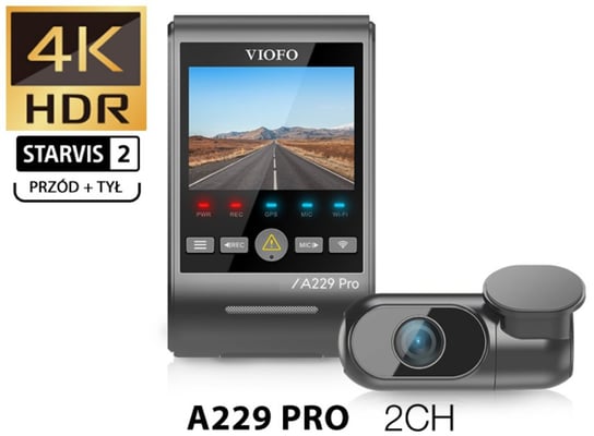 Wideorejestrator Kamera Samochodowa Viofo A229 Pro 2Ch  Hdr Gps Wifi Viofo