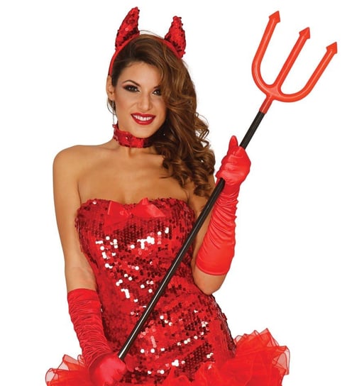 Widły Diabła Czerwone Długie Halloween 120 Cm Inna marka