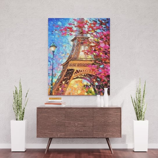 Widok na Wieżę Eiffla - Malowanie po numerach 50x40 cm ArtOnly